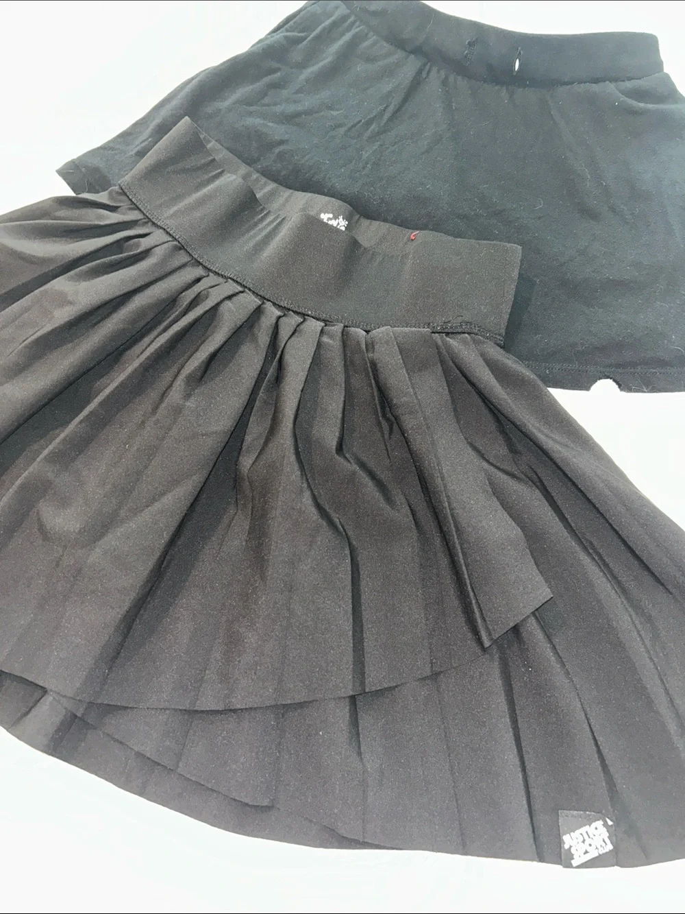 Justice Black and Gray Active Leggings and Skater Skirt Set
